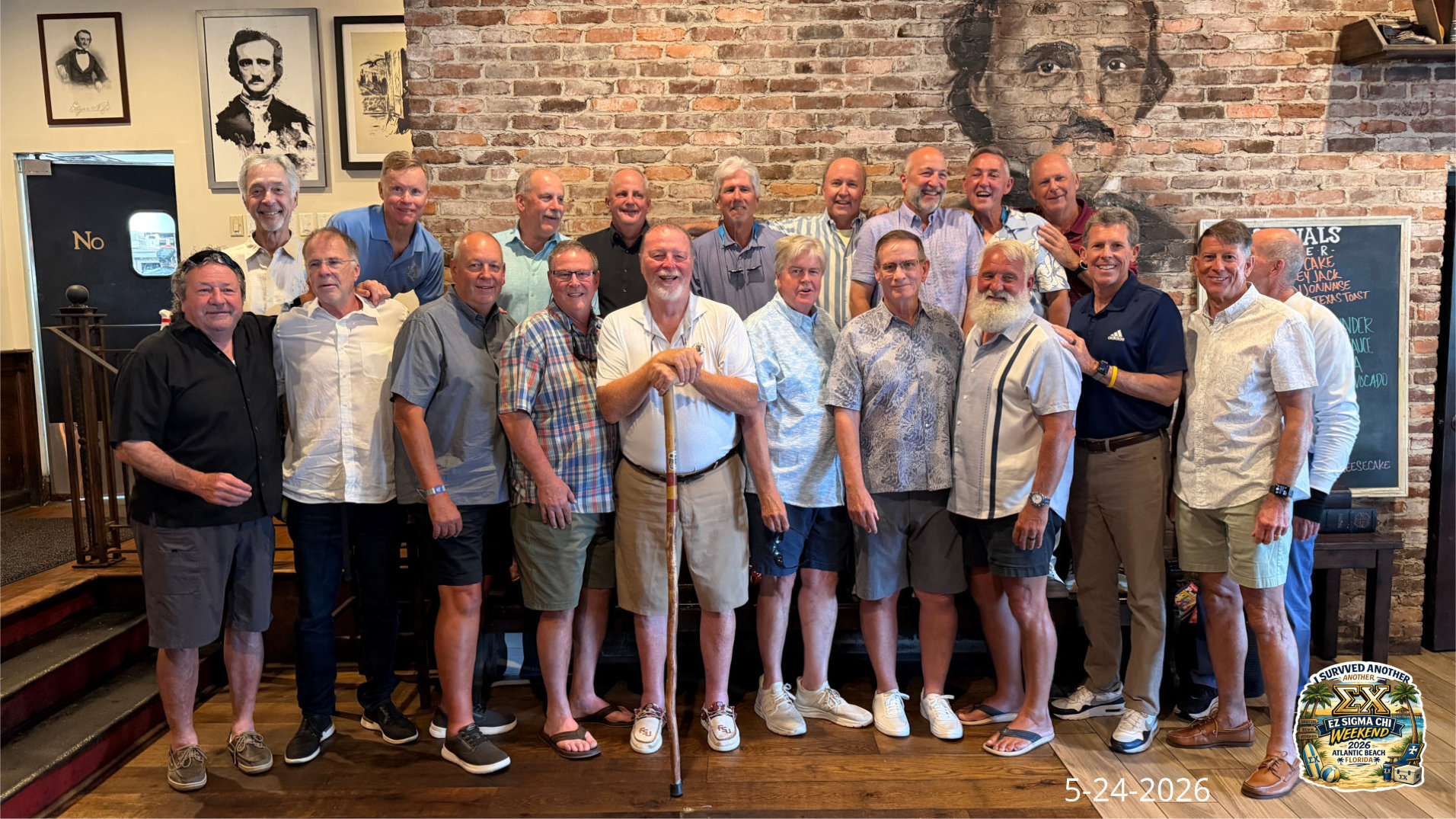 Epsilon Zeta alumni gathered at the EZ Sigma Chi Weekend, Atlantic Beach, Florida, 2026